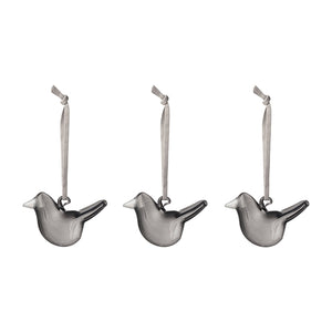Iittala Mini Glass Birds 3pc Set Gray