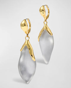 Luminous Lucite Petal LB Earrings Pewter