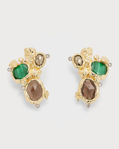 Golden Pebble Cake Cluster Earring