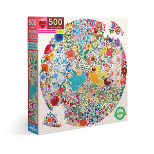 Blue Bird Yellow Bird 500 Piece Round Puzzle