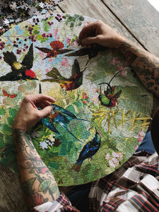 Hummingbirds 500 Piece Round Puzzle