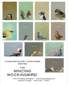 Thank You Birds Boxed Card Set of 12